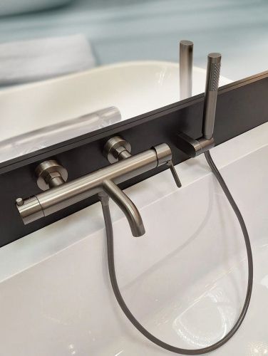 Смеситель для ванны AltroBagno Unione AltroBagnoUnione0222GM настенный оружейная сталь - фото 2