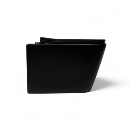 Унитаз подвесной CHARUS EWC700-114В черный с сиденьем микролифт безободковый каскадный смыв - фото 2