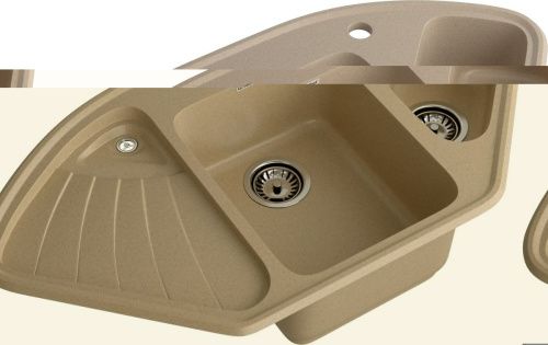 Кухонная мойка Granfest Corner C-1040E песочный 105х55 цвет бежевый поверхность матовая - фото 2
