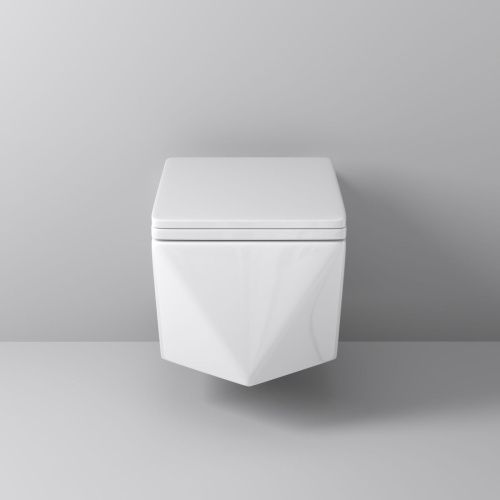 Унитаз подвесной Grossman Cristal GR-4481 белый с сиденьем микролифт безободковый каскадный смыв - фото 3