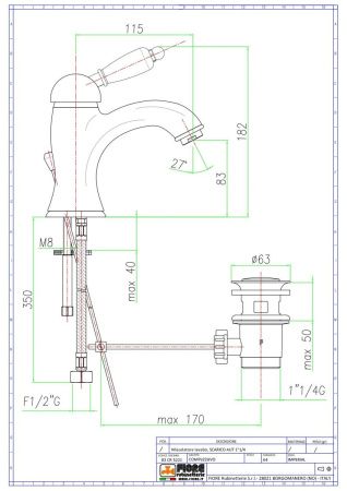 Смеситель Fiore Imperiale 83OO5221 на раковину золото