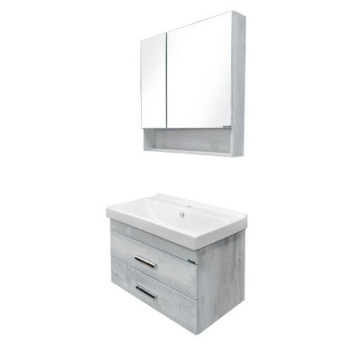 Тумба с раковиной Comforty Никосия 00004138839CF 80х50 подвесная цвет серый - фото 5