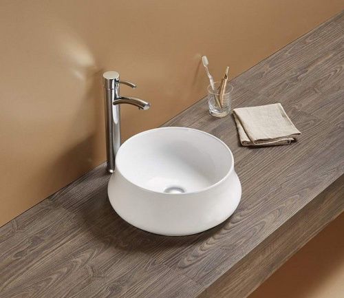 Раковина из сантехнического фаянса CeramaLux 9426 50х50 накладная цвет белый без отверстий под смеситель - фото 4