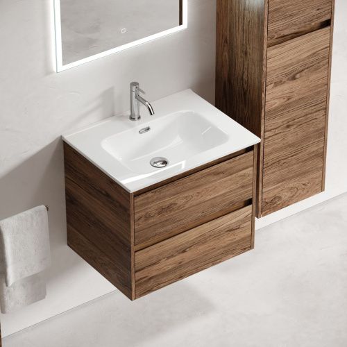 Тумба под раковину Sancos Libra LB60ECH 60х50 подвесная цвет коричневый - фото 5