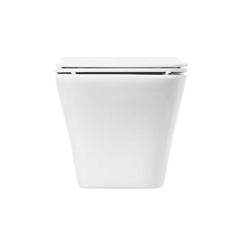 Унитаз подвесной Art&Max Platino AM9321CHR/SC белый с сиденьем микролифт каскадный смыв - фото 3