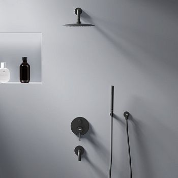 Душевая система Damixa Scandinavian Pure 936510300 встраиваемая в стену цвет черный