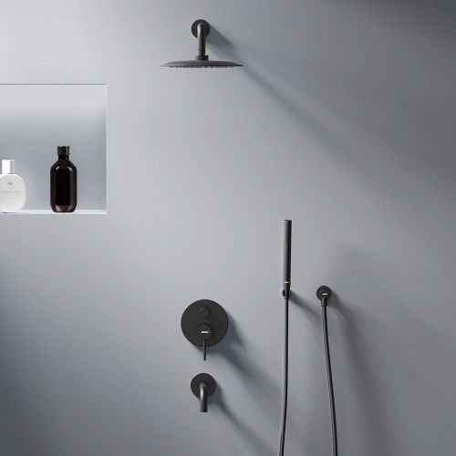 Душевая система Damixa Scandinavian Pure 936510300 встраиваемая в стену цвет черный