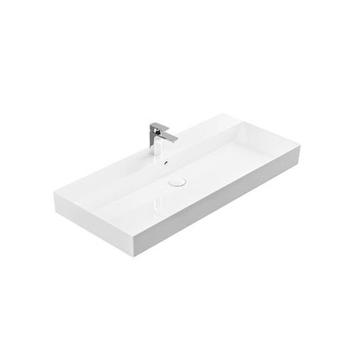 Раковина керамическая Dreja Stance 17100-KL 100х50 подвесная цвет белый 1 отверстие под смеситель - фото 2