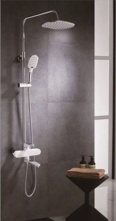 Душевая стойка Rose R2136F настенная цвет белый