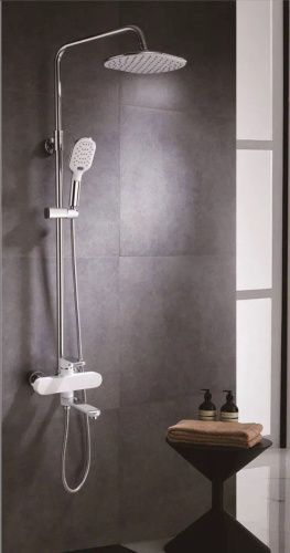 Душевая стойка Rose R2136F настенная цвет белый - фото 4