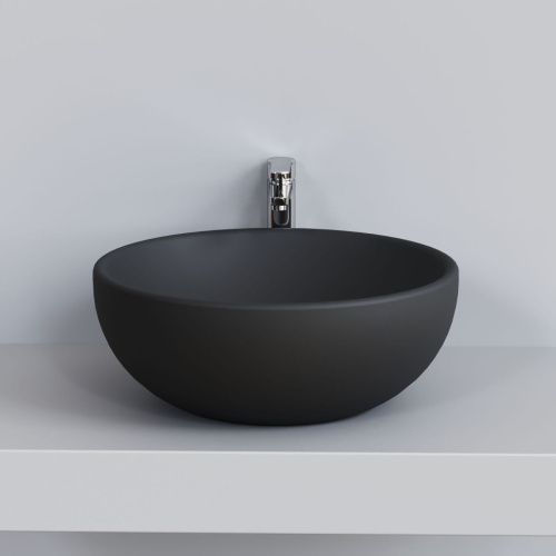 Раковина из сантехнического фарфора Ambassador Queen 116T20201 50х50 накладная цвет черный без отверстий под смеситель - фото 5