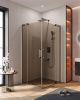 Душевой уголок Cezares SLIDER SLIDER-AH-2-70/80-90/100-BR-GM 90х70 стекло тонированное профиль оружейная сталь без поддона