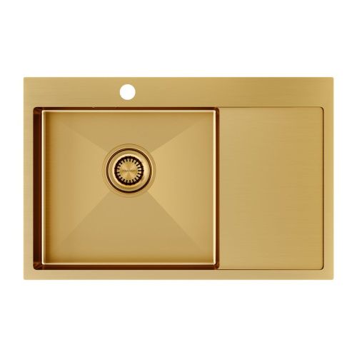 Кухонная мойка Paulmark VELTEN 78F PM807851-BGL 80х50 цвет золото поверхность брашированная