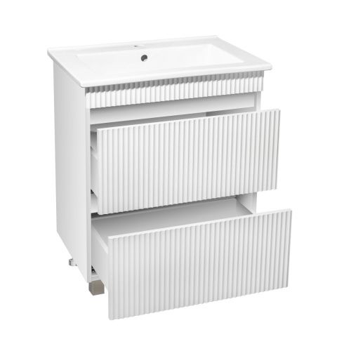 Тумба под раковину Runo Модена 00-00001452 60х50 напольная цвет белый - фото 2