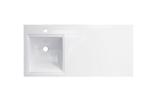 Раковина из искусственного камня Эстет Даллас ФР-00014928 100х50 накладная цвет белый 1 отверстие под смеситель - фото 3