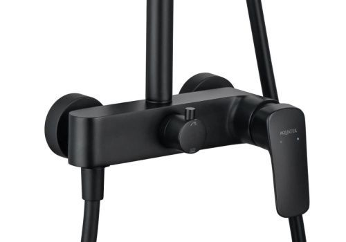 Душевая стойка Aquatek ВЕГА AQ2060MB настенная цвет черный - фото 5