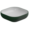 Раковина керамическая GSG Ceramic Design Easy EALAVQU45BI000/036 50х50 накладная цвет белый/зеленый без отверстий под смеситель