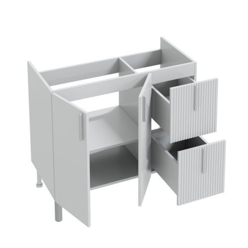 Тумба под раковину СанТа Вега 700448 90х40 напольная цвет белый - фото 3
