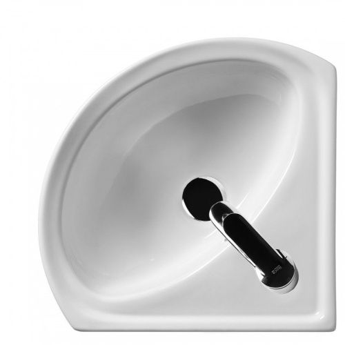 Раковина из сантехнического фарфора Santek Ирис 1WH110514 40х40 подвесная цвет белый 1 отверстие под смеситель - фото 3