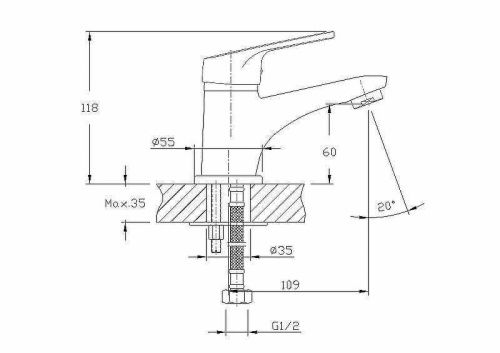 Смеситель Haiba HB16 HB1016 на раковину хром - фото 2