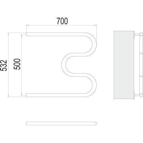 Полотенцесушитель водяной Terminus 4620768881176 70х55 хром - фото 3