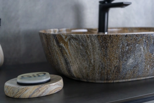 Раковина керамическая Gid Lago 54471 60х40 накладная цвет многоцветный 1 отверстие под смеситель - фото 2