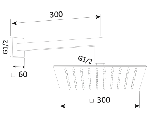 Верхний душ Mariani B0015Q0500 30х30 хром - фото 5