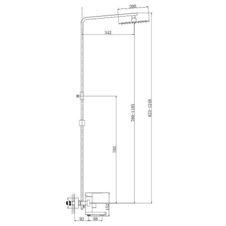 Душевая стойка D-Lin D10A03-S настенная цвет серый