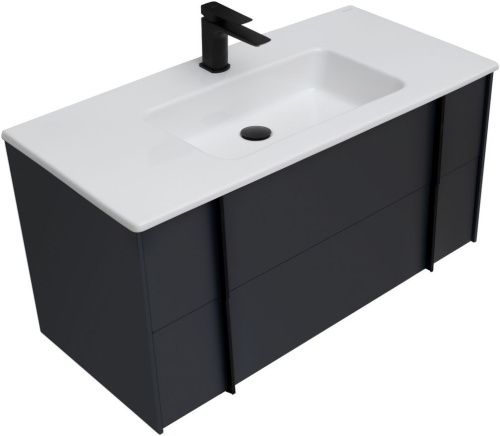 Тумба под раковину Allen Brau Reality 1.32007.AM 100х50 подвесная цвет черный - фото 3