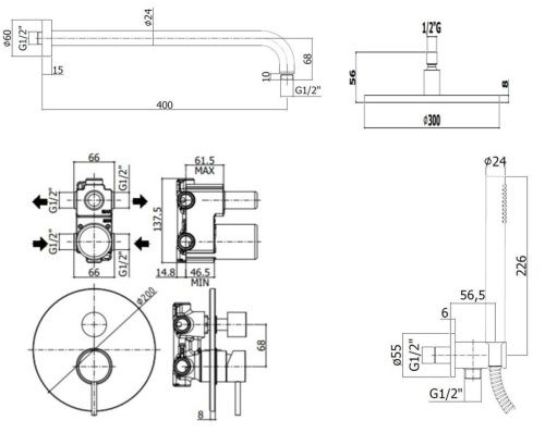 Душевая система Paffoni Light KITLIG018BOKING встраиваемая в стену - фото 5