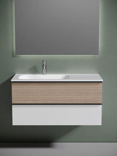 Тумба под раковину Sancos DELTA DL100LW 100х40 подвесная цвет коричневый - фото 4