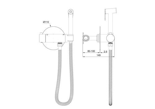 Гигиенический душ со смесителем Wonzon & Woghand WW-88819902-BGM серый с термостатом - фото 2