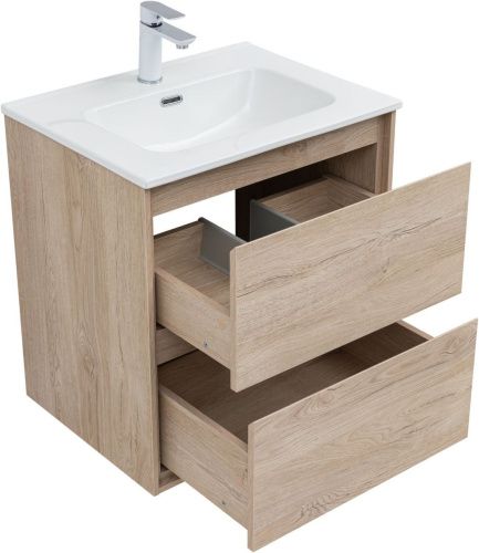 Тумба под раковину Aquanet Милан 00336382 60х50 подвесная цвет бежевый - фото 3