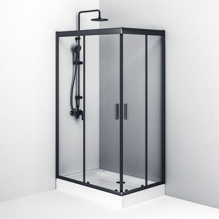 Душевой уголок Am.Pm Gem W90G-404-120280-BT 120х80 стекло прозрачное профиль черный без поддона