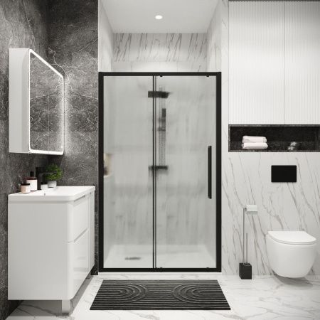 Душевая дверь Grossman Cosmo 100.K33.02.120.21.02 120х195 стекло текстурное профиль черный