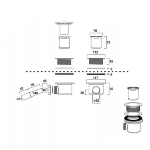 Сифон для душевого поддона Kerasan RETRO 905601 хром - фото 2