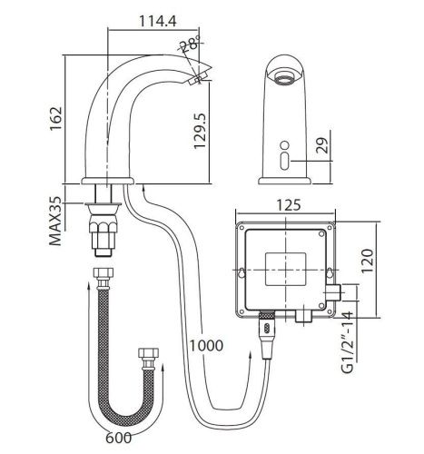 Кран для холодной воды Creavit ES2200 на раковину хром - фото 2