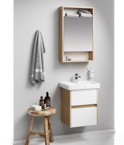 Зеркало-шкаф Aqwella Y SIT0405DB 50х80 подвесной цвет коричневый - фото 3