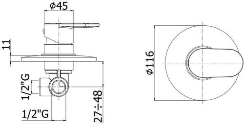 Смеситель для душа Paffoni Candy CA010CR встраиваемый в стену хром - фото 2