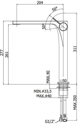 Смеситель для раковины Paffoni Rock RO081CR на столешницу хром - фото 2