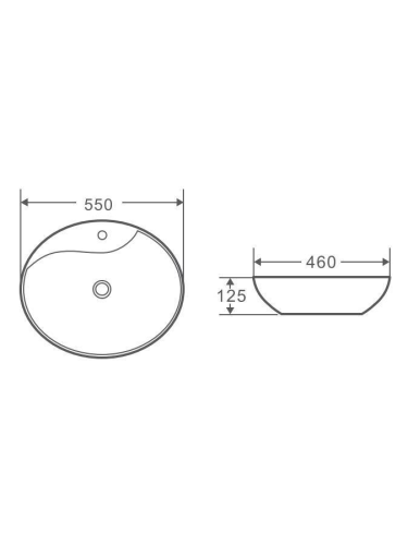 Раковина из сантехнического фаянса WeltWasser WW SK 10000004583 50 см накладная цвет белый 1 отверстие под смеситель - фото 2