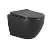 Чаша унитаза подвесная Boheme Bianca 961 цвет черный с сиденьем безободковый смыв торнадо