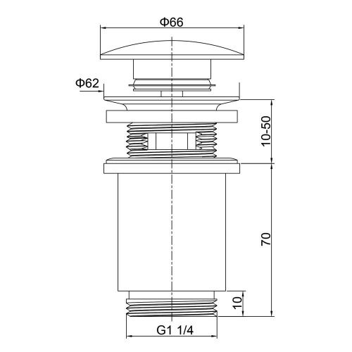 Донный клапан Timo 8011/19 розовое золото - фото 2