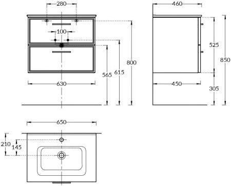 Тумба под раковину Kerama Marazzi GEOMETRICA PIA.CL.65\BLU.M 60х50 подвесная цвет синий