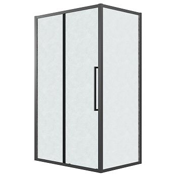 Душевой уголок Grossman Cosmo 120.K33.02.1080.21.02 100х80 стекло текстурное профиль черный без поддона