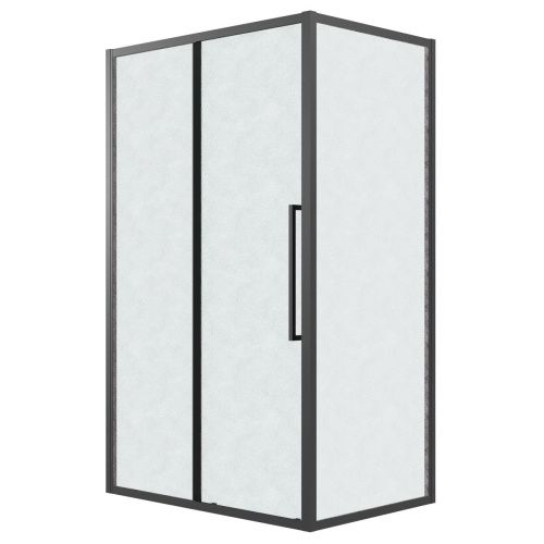Душевая перегородка Grossman Cosmo 200.K33.02.80.21.02 80х195 стекло текстурное профиль черный - фото 2