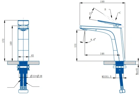 Смеситель Arrow AMP11856 на раковину хром