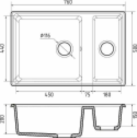 Кухонная мойка Granfest Level LV-760K терракот 75х50 цвет коричневый поверхность матовая