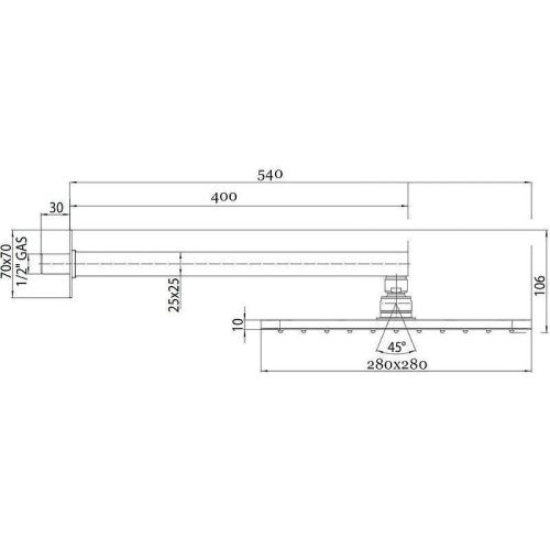 Верхний душ Bossini Cosmo H69598I.073_УЦ 30х50 черный - фото 3