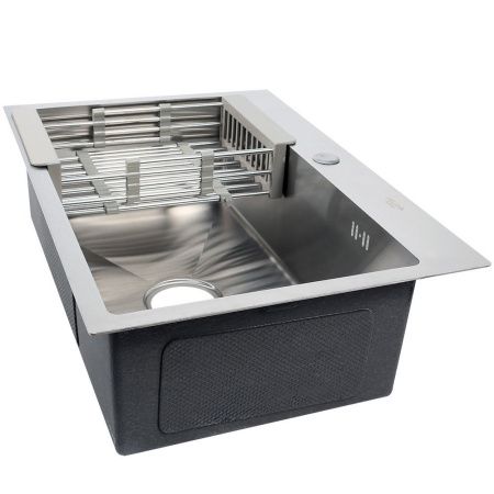 Кухонная мойка Melana ProfLine H6545 сатин 65х45 цвет серый поверхность полированная